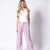 Ramblas Herringbone Pink - Linen