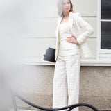 Selena Off White Check Pants