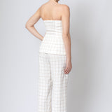 Selena Off White Check Pants