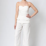 Selena Off White Check Pants