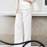 Selena Off White Check Pants