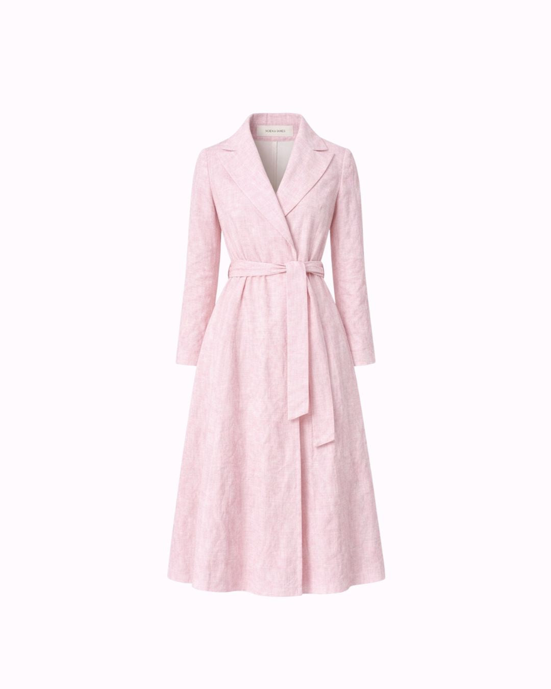 Palma Coat Pink Check Linen