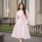 Palma Coat Pink Check Linen