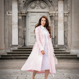 Palma Coat Pink Check Linen