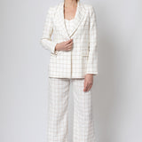 Gale Off White Check Blazer
