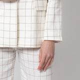 Gale Off White Check Blazer