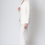Gale Off White Check Blazer