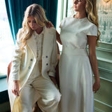 Kate Dress in Off-White Merino Wool