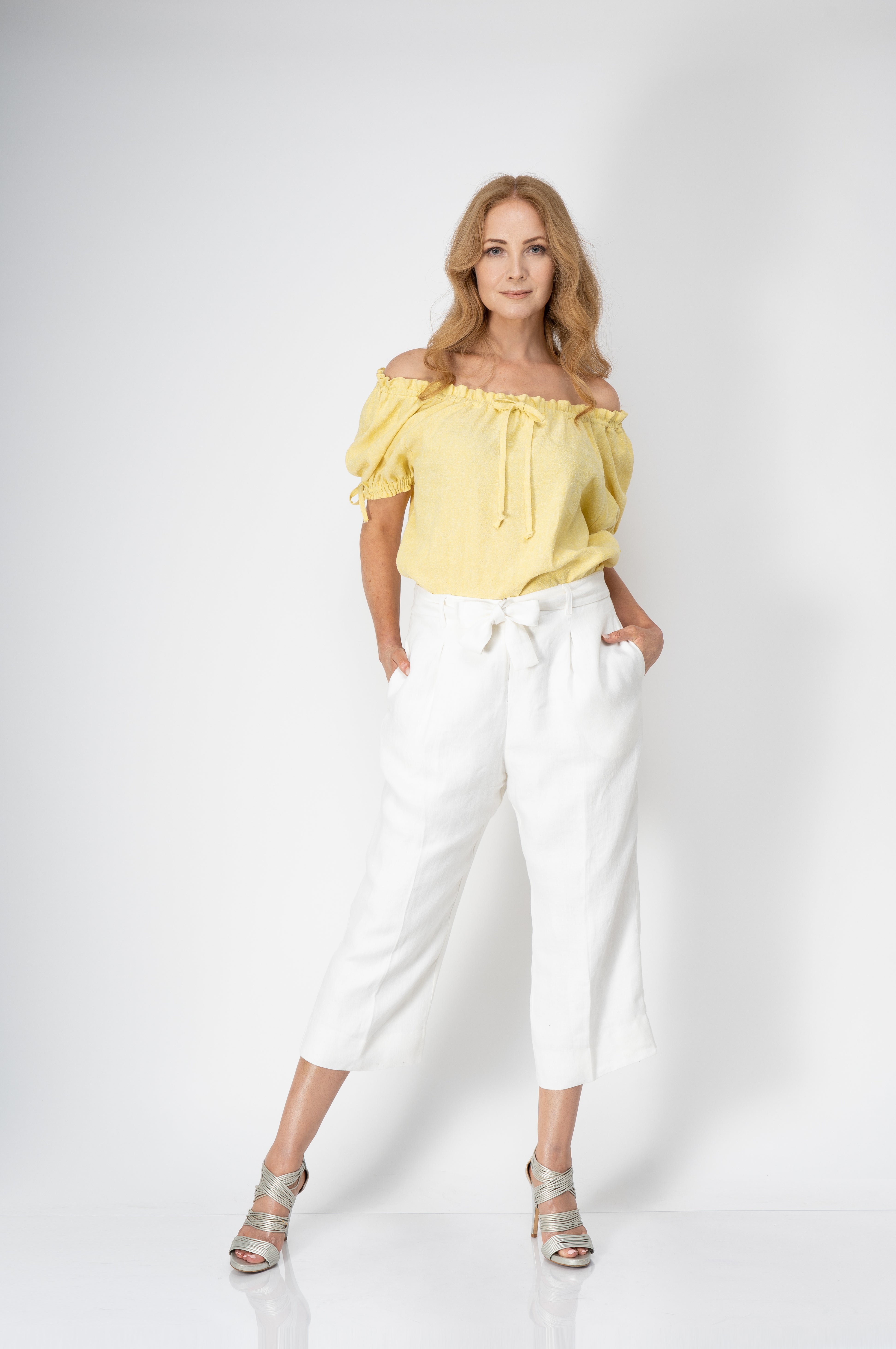 Laia Media Mezclilla Blanca