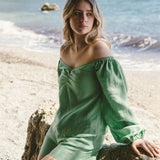 Selena Green Shorts - Linen