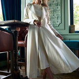Palma Maxi Coat in Off White Merino Wool