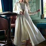 Palma Maxi Coat in Off White Merino Wool