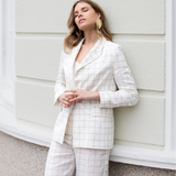Gale Off White Check Blazer