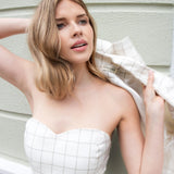 Satie Off White Check Top
