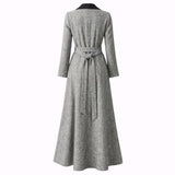 Palma Coat Maxi Black Check Linen