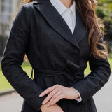 Palma Coat Black Linen